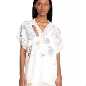 Johnny Was Pete & Greta Elettra Embroidered Boho Blouse Women’s M